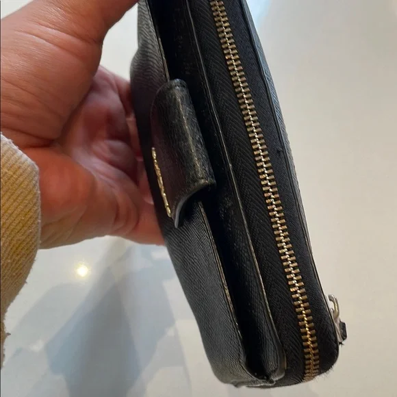 Coach Leather Wristlet Long Wallet, Front Phone Pouch, Zip Around, Black - Picture 14 of 14